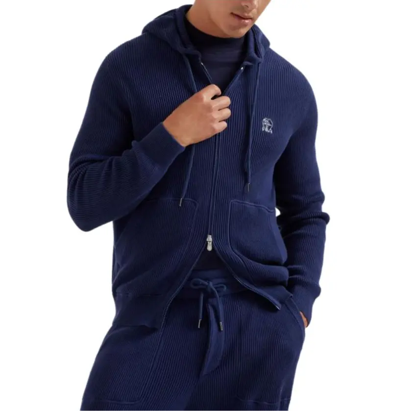 

Вязаный худи Brunello Cucinelli, синий