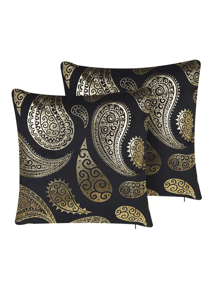

Декоративная подушка Beliani 2er Set Deko URSINIA, цвет schwarz/gold