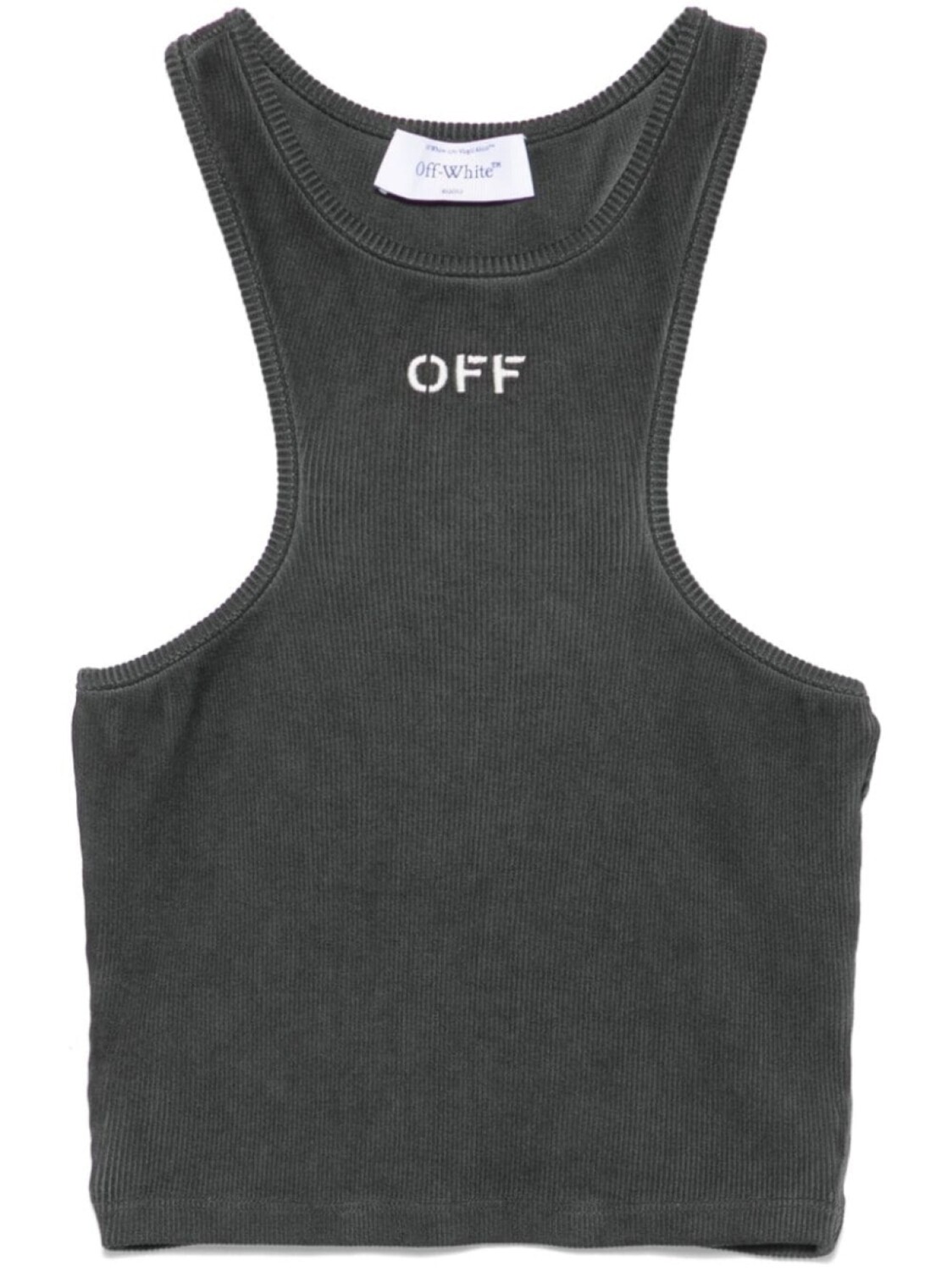 

Off-White топ с вышитым логотипом, серый