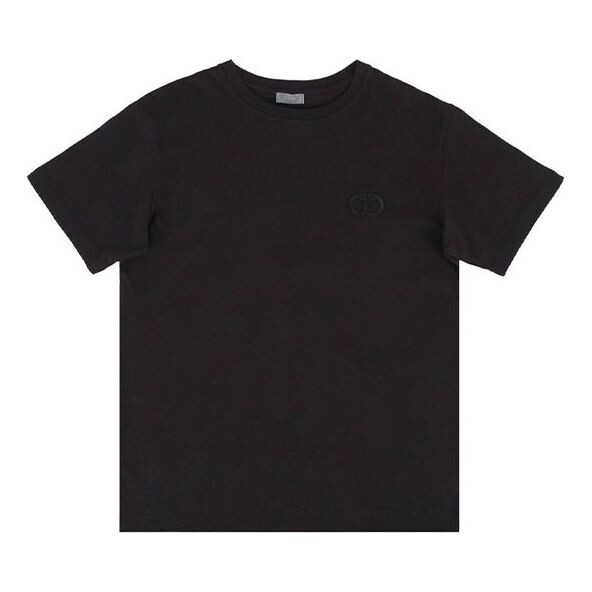 

Футболка chest cd embroidered short sleeve for men black Dior, черный