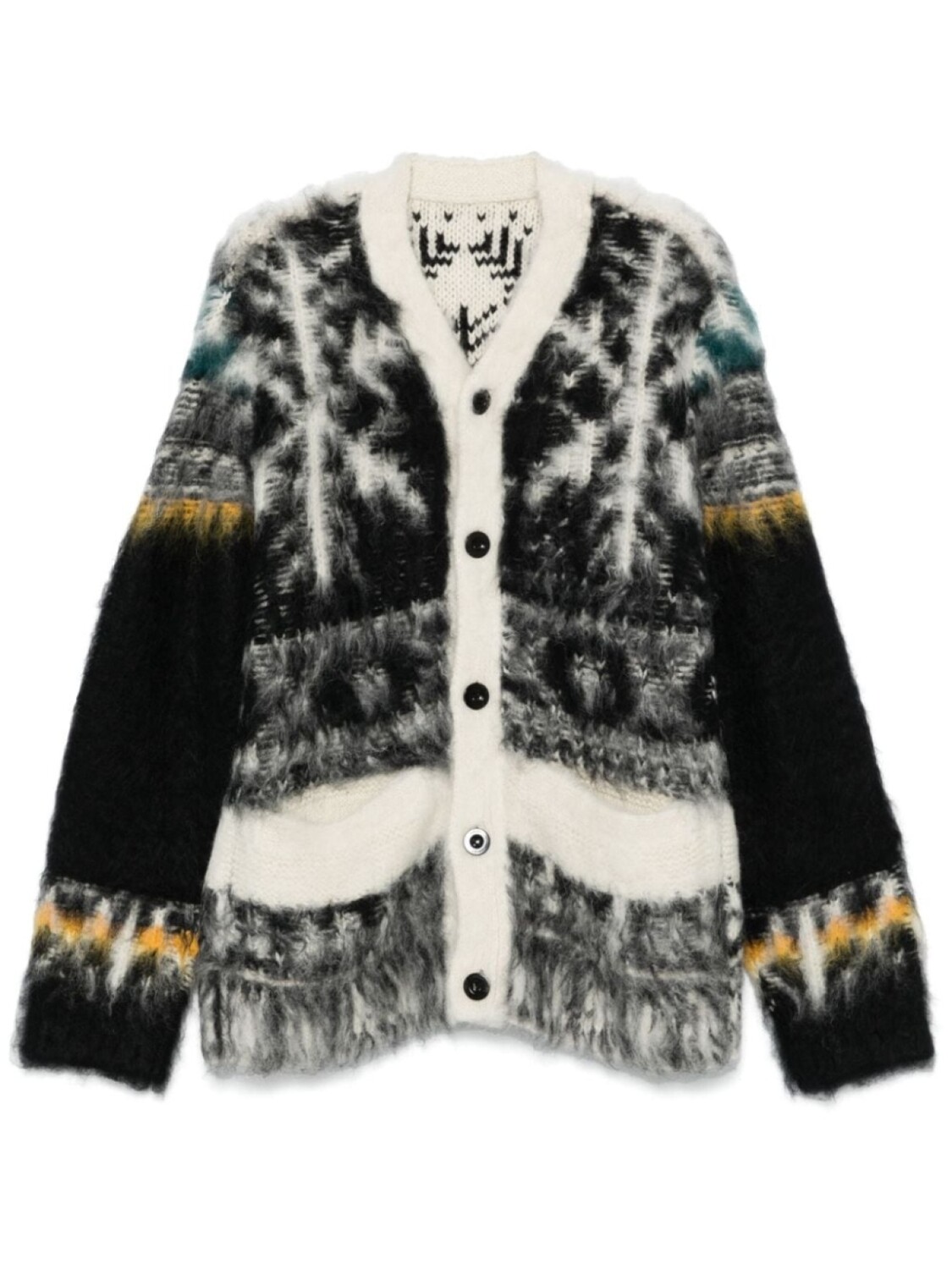 

Sacai абстрактный кардиган, черный