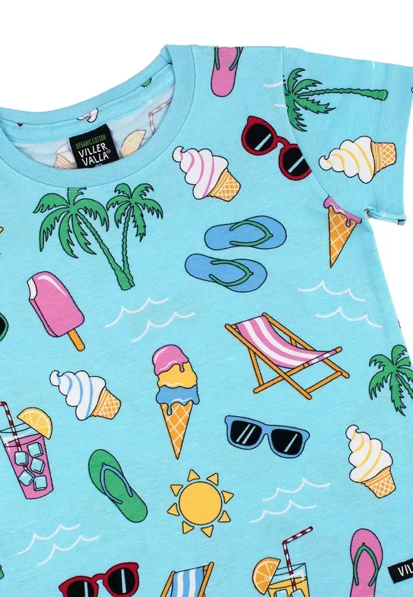 Футболка Villervalla 0143mra print t-shirt, летний день легкий бриз — фото 3