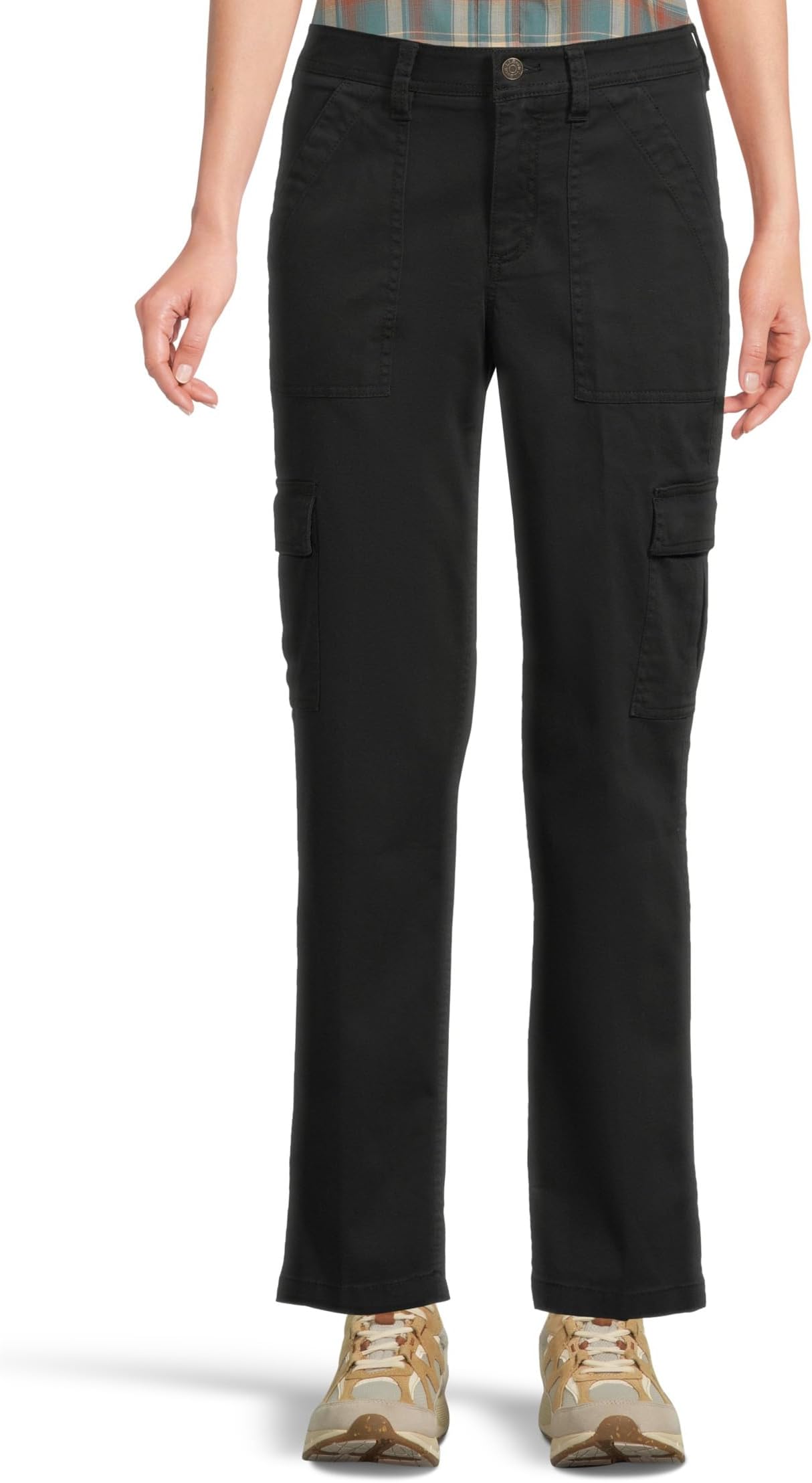 

Женские комфортные эластичные брюки-карго прямого кроя со средней посадкой L.L.Bean, Dark Black