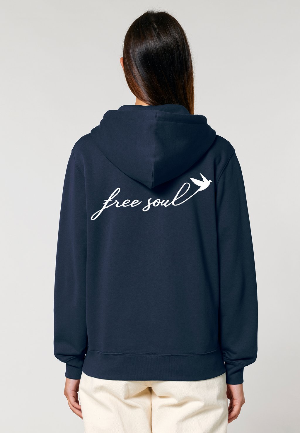 

Толстовка на молнии FREE SOUL BACK EMBROIDERY Mira Paris, темно-синий