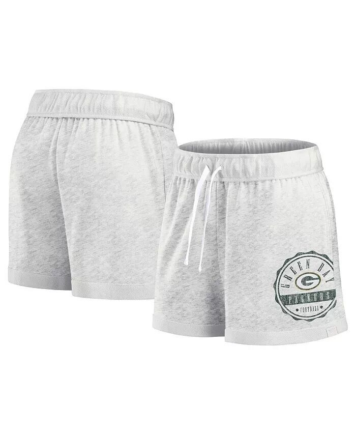

Женские шорты Oatmeal Green Bay Packers с винтажным значком Fanatics
