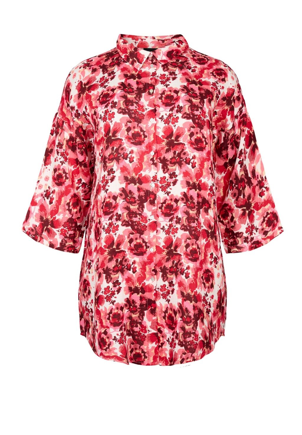 

Рубашка Long With All-Over Print Zizzi, фуксия