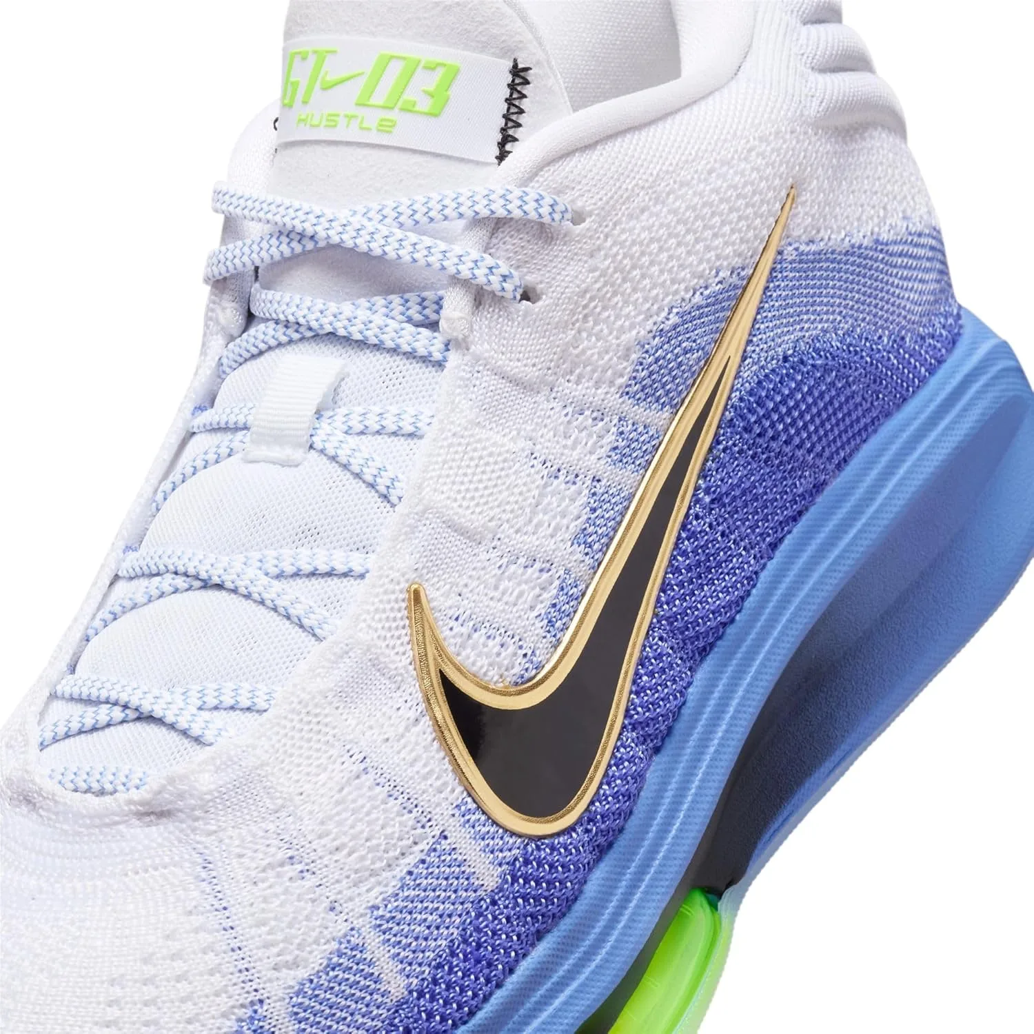 Мужские кроссовки Nike GT Hustle 3 на шнуровке, белый/черный — фото 2