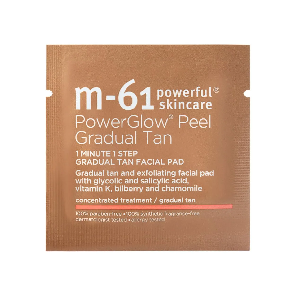 m-61 PowerGlow Peel Постепенное загар | Отшелушивающий пилинг для лица, создающий сияющий эффект без разводов 1 шт. (30 шт.) — фото 2