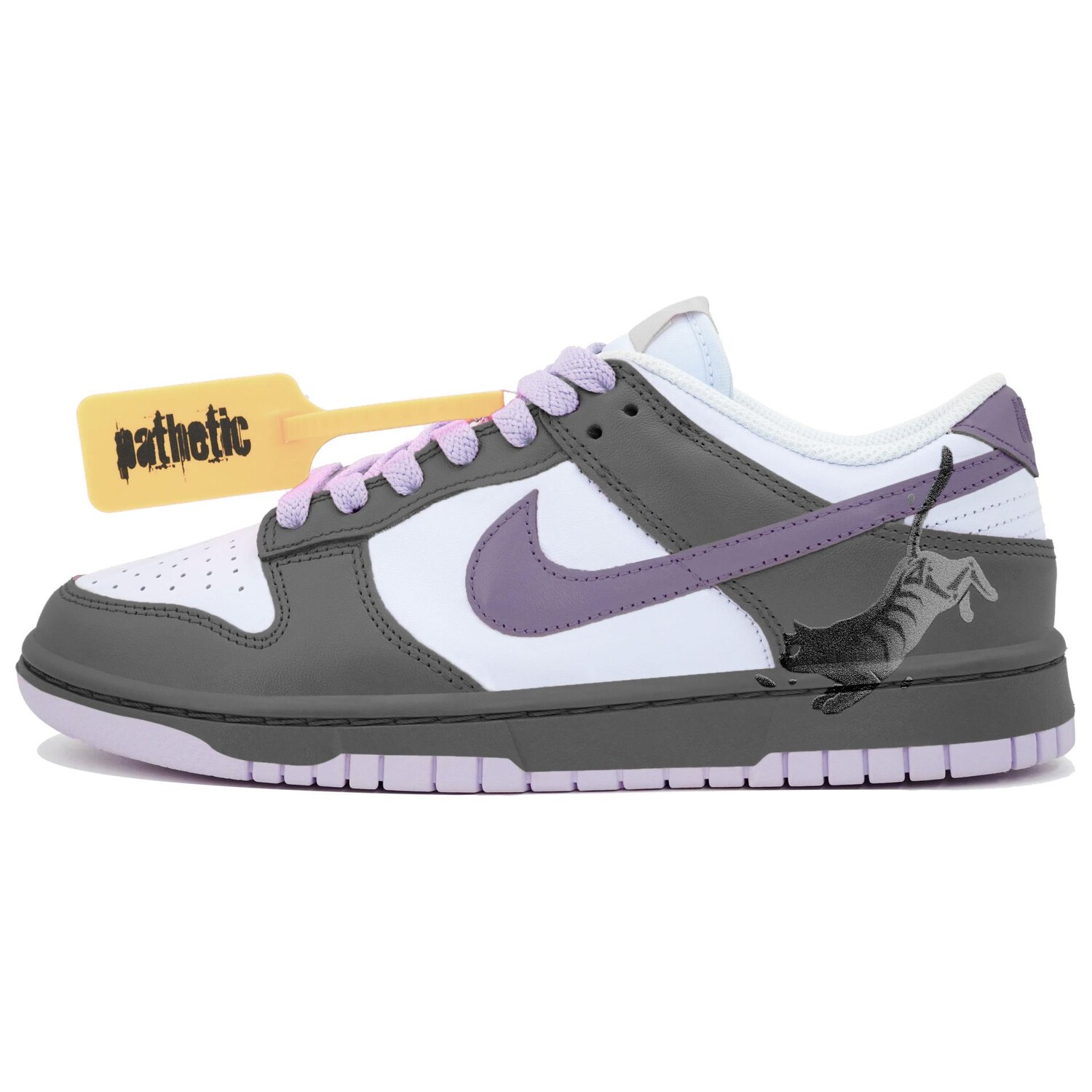 

Кроссовки Nike Dunk Skateboarding Shoes Women's Low-top Purple, серый