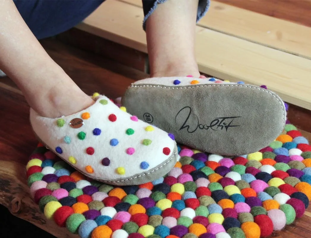 Войлочные тапочки Footprint Barefoot унисекс с кожаной подошвой, из 100% шерсти, экологические Woolfit — фото 2