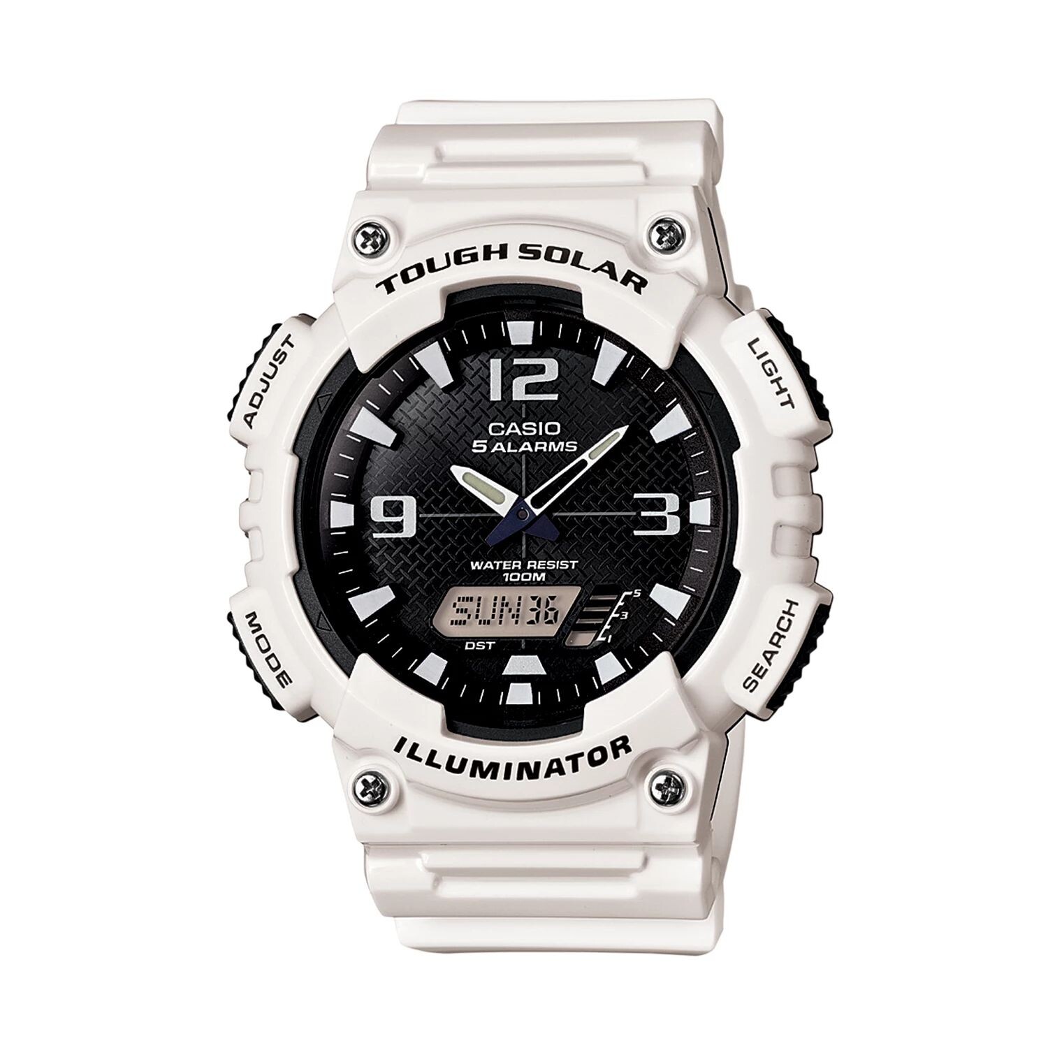 

Мужские оригинальные и цифровые часы Tough Solar Casio, белый
