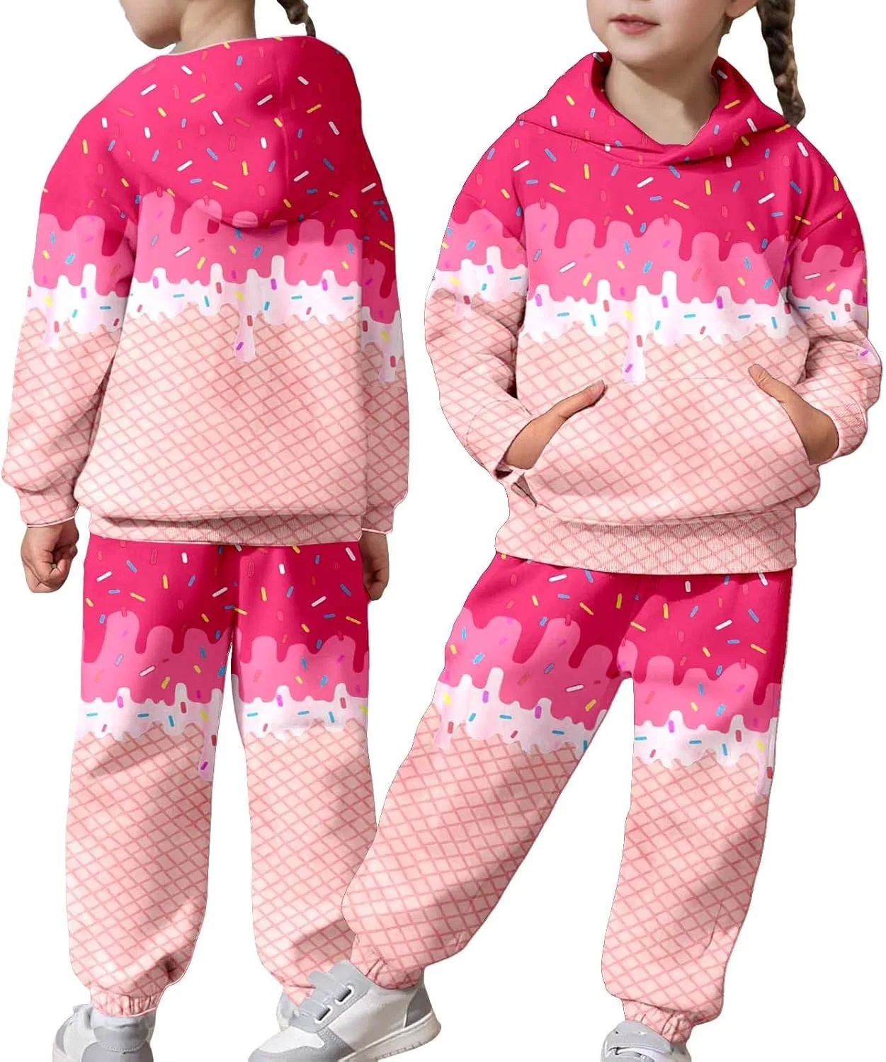 Детский спортивный костюм Ice Cream Drip, 2 предмета, 12-pink — фото 2