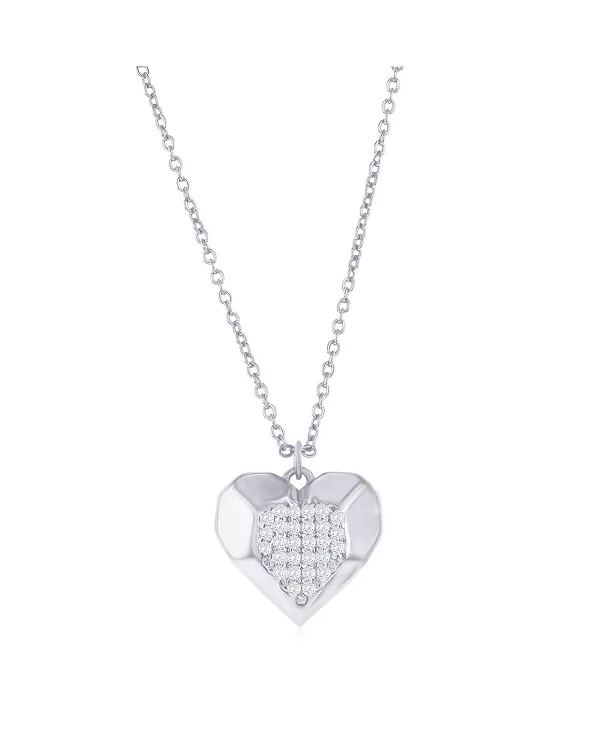 

Ожерелье из стерлингового серебра с фианитами в центре Simona, silver