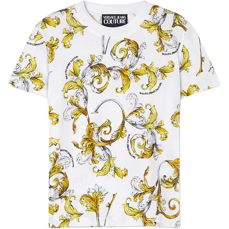 Футболка Jeans Couture Barocco Outline VERSACE, белый — фото 3
