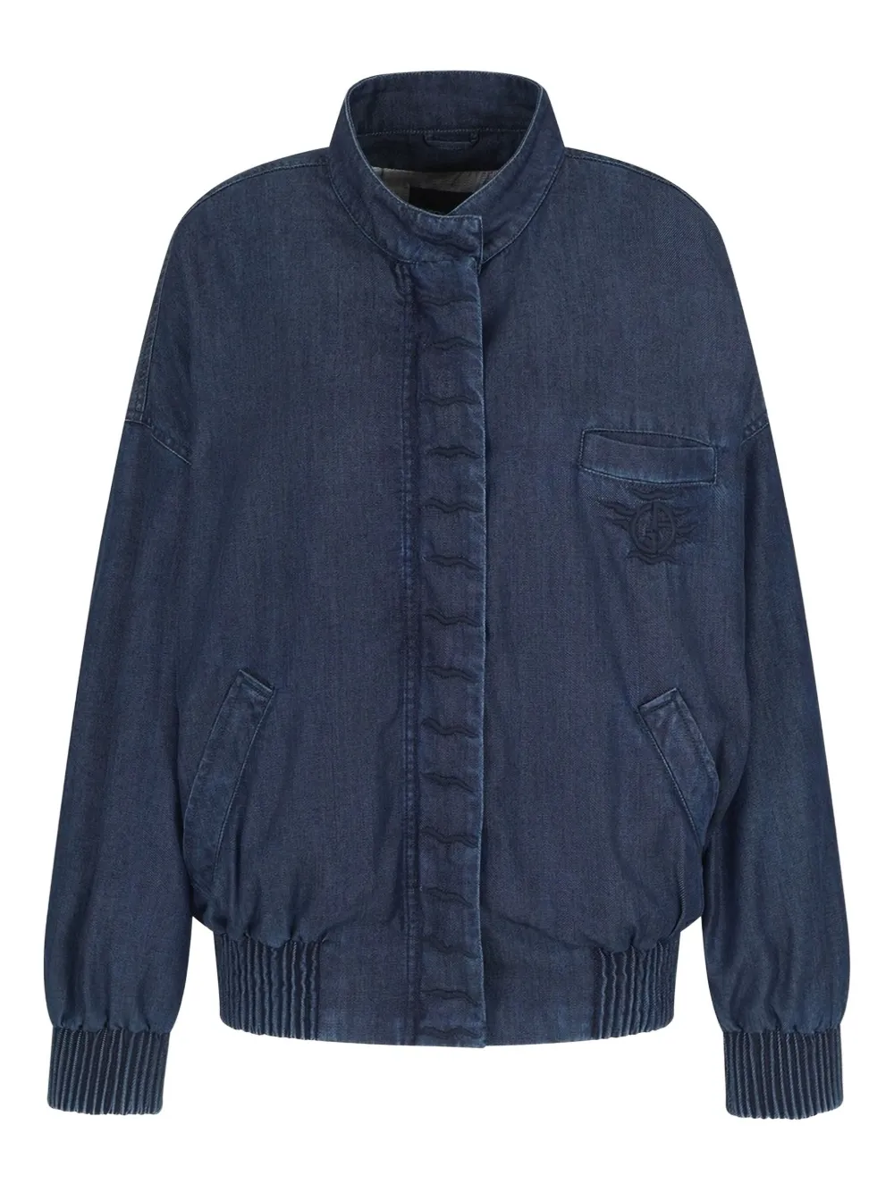 

Джинсовая куртка с вышивкой GIORGIO ARMANI, синий