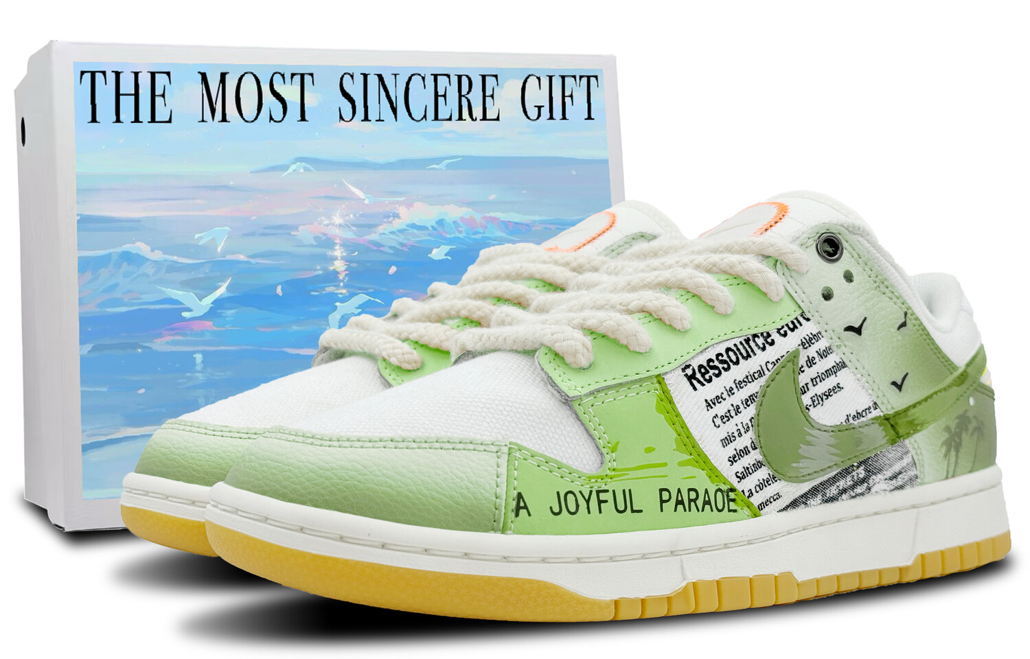 

Кроссовки Nike Dunk Skateboarding Shoes Unisex Low-top Green, зеленый