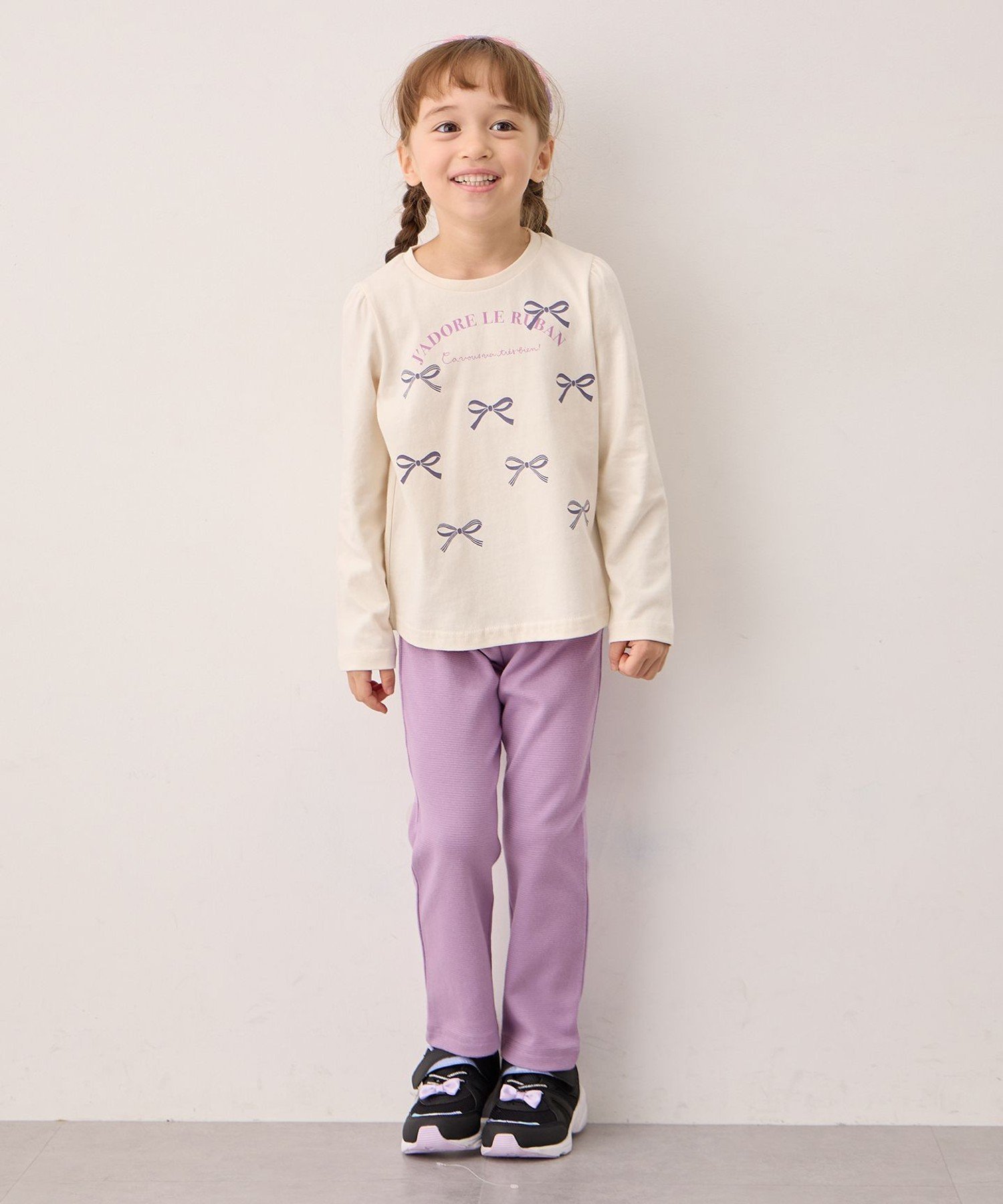 Футболка с длинным рукавом 7days Print ANY KIDS, Ecru x Ribbon [002] — фото 3