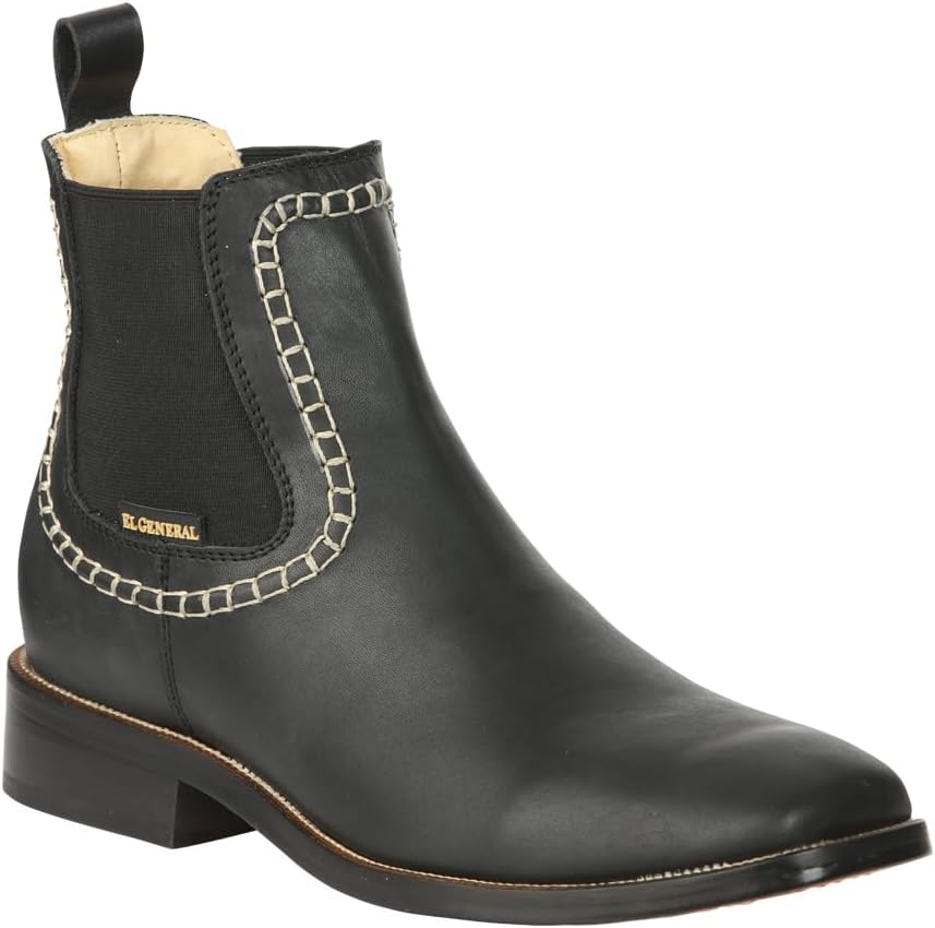 

Мужские кожаные ботинки El General Rodeo Cowboy с квадратным носком Botin Charro 420 Generic, черный