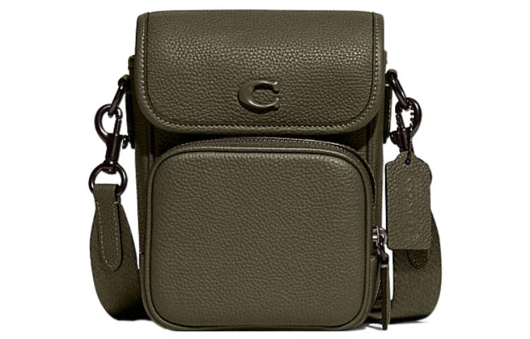 

COACH Сумка через плечо из коровьей кожи, мини-сумка для женщин, оливково-зеленого цвета