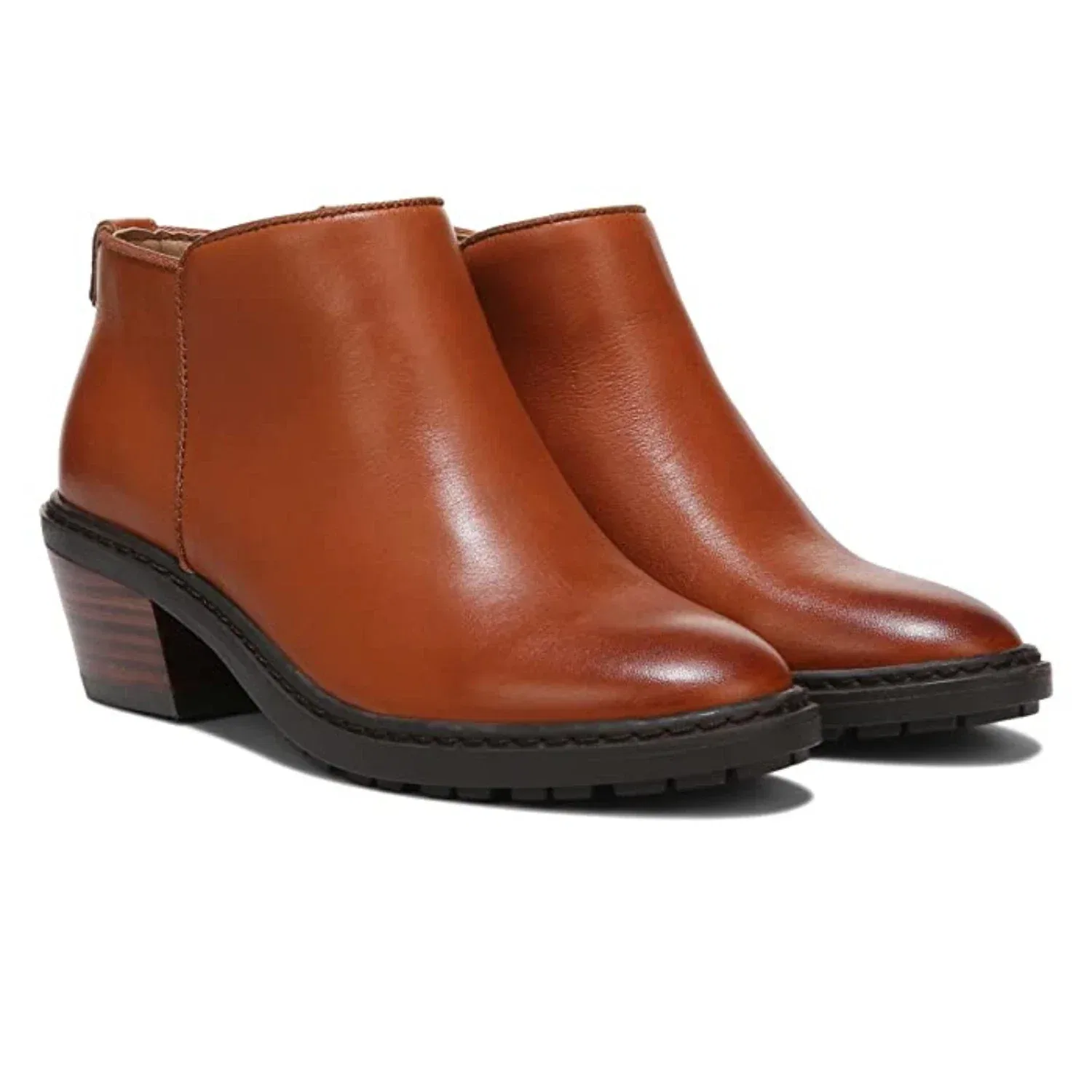 Детские ботинки Sam Edelman Pryce из коричневой кожи на блочном каблуке, модель ZAP2217