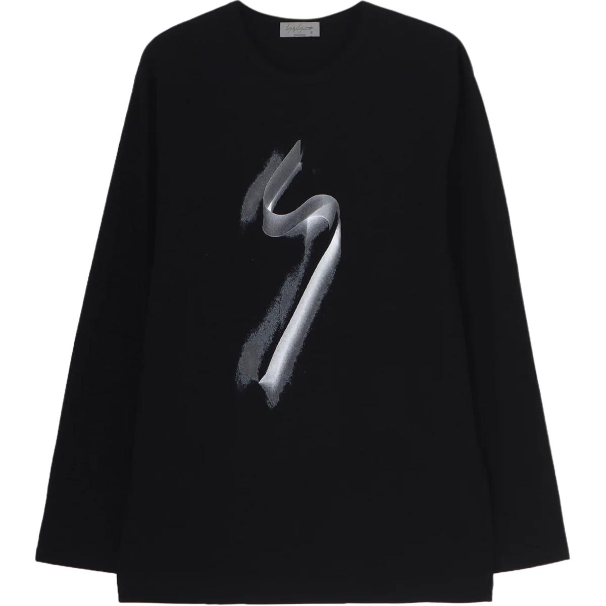 

Футболка с длинным рукавом и принтом Yohji Yamamoto, черный