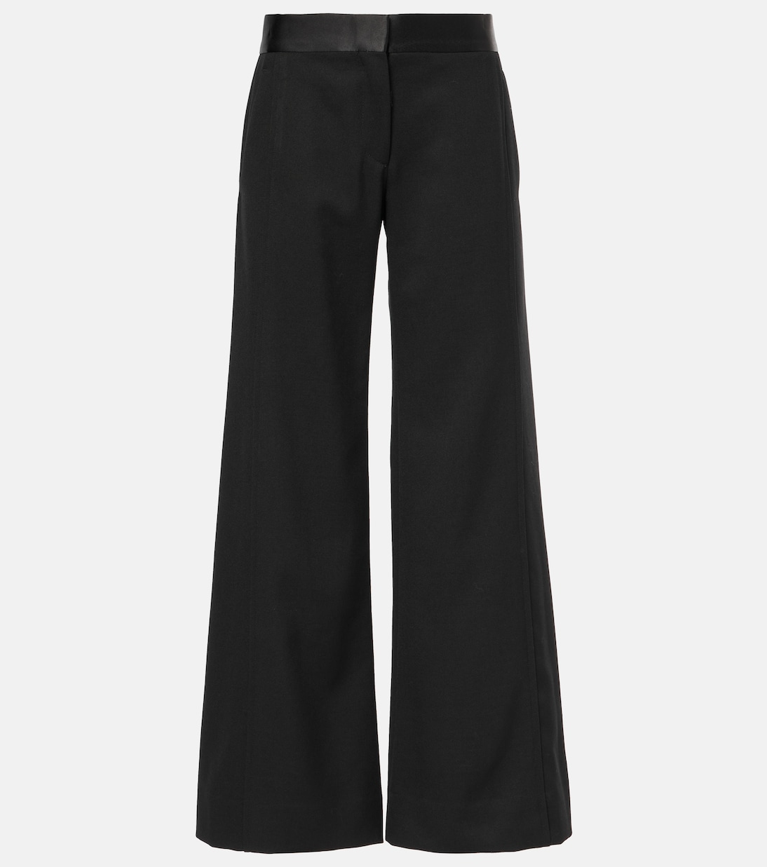 

Широкие брюки из смесовой шерсти с боковыми вставками Victoria Beckham, черный