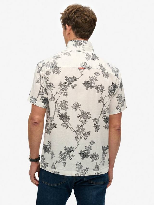 Льняная рубашка Regular Fit с тропическим цветочным принтом для пляжа Superdry, Yoshino Optic — фото 2
