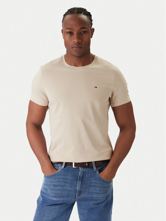 

Футболка slim fit DM0DM04411 Tommy Jeans, бежевый
