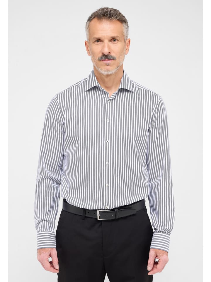 

Eterna Рубашка - приталенный крой - серо-белого цвета