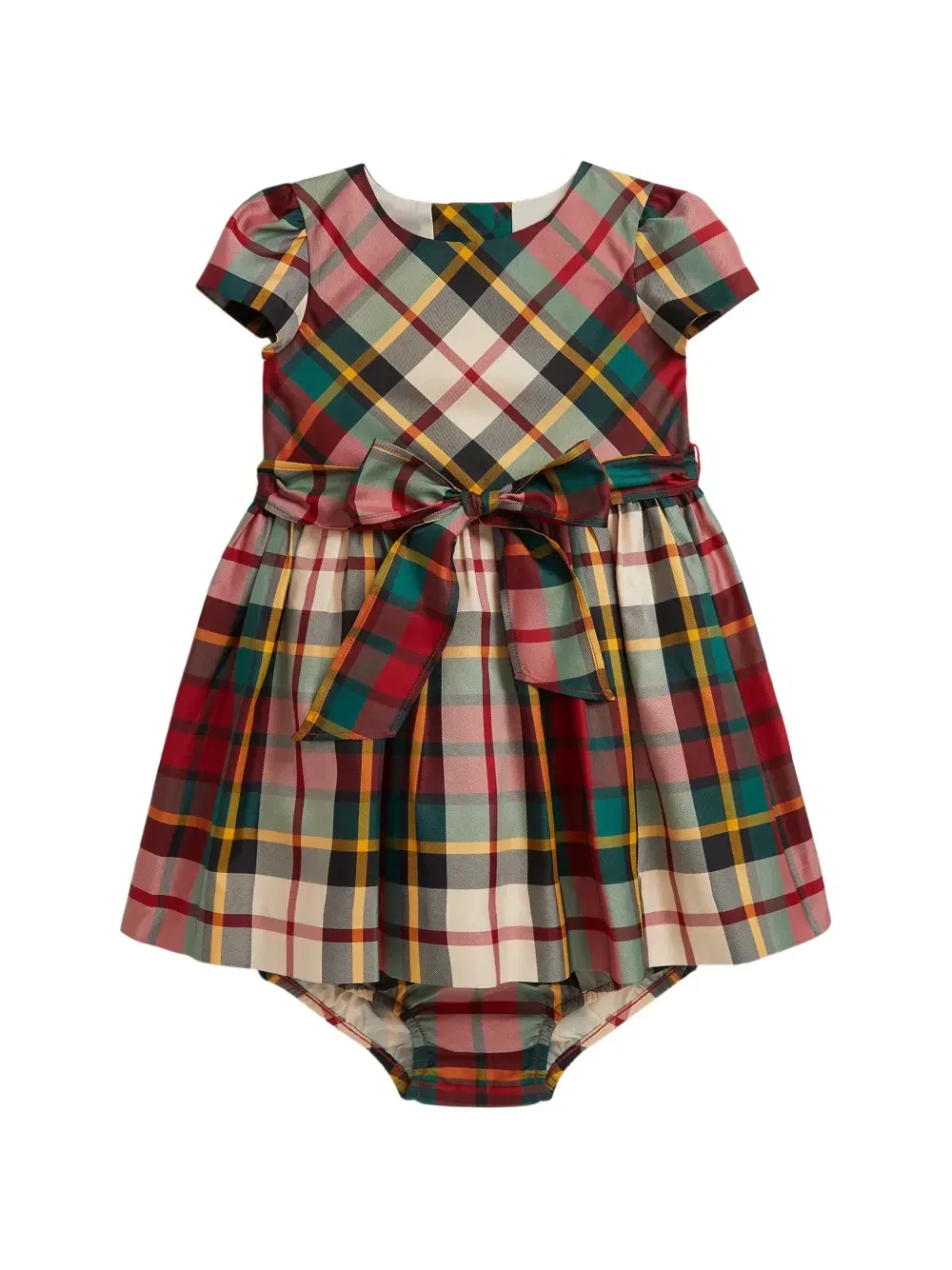 Платье с бантом и принтом тартан Polo Ralph Lauren Kids, красный