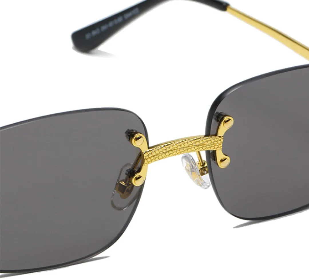 

Популярные маленькие прямоугольные солнцезащитные очки в стиле ретро, ​​без оправы, с зеркальным покрытием, защита от УФ-излучения UV400 VVTWSSW, Blue Mirror