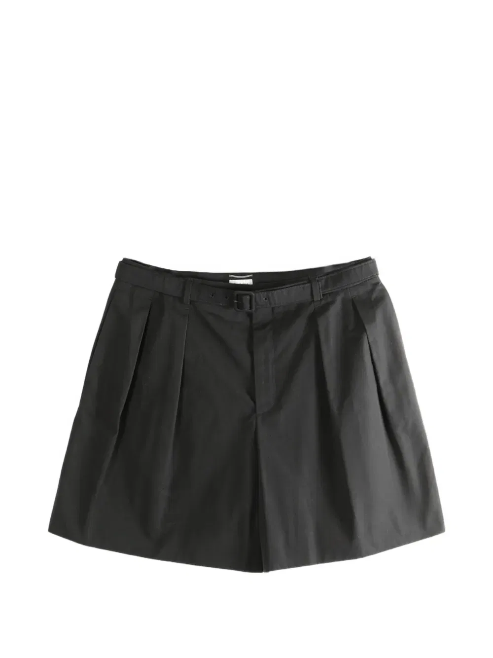 Шорты с плиссированным поясом Saint Laurent, черный