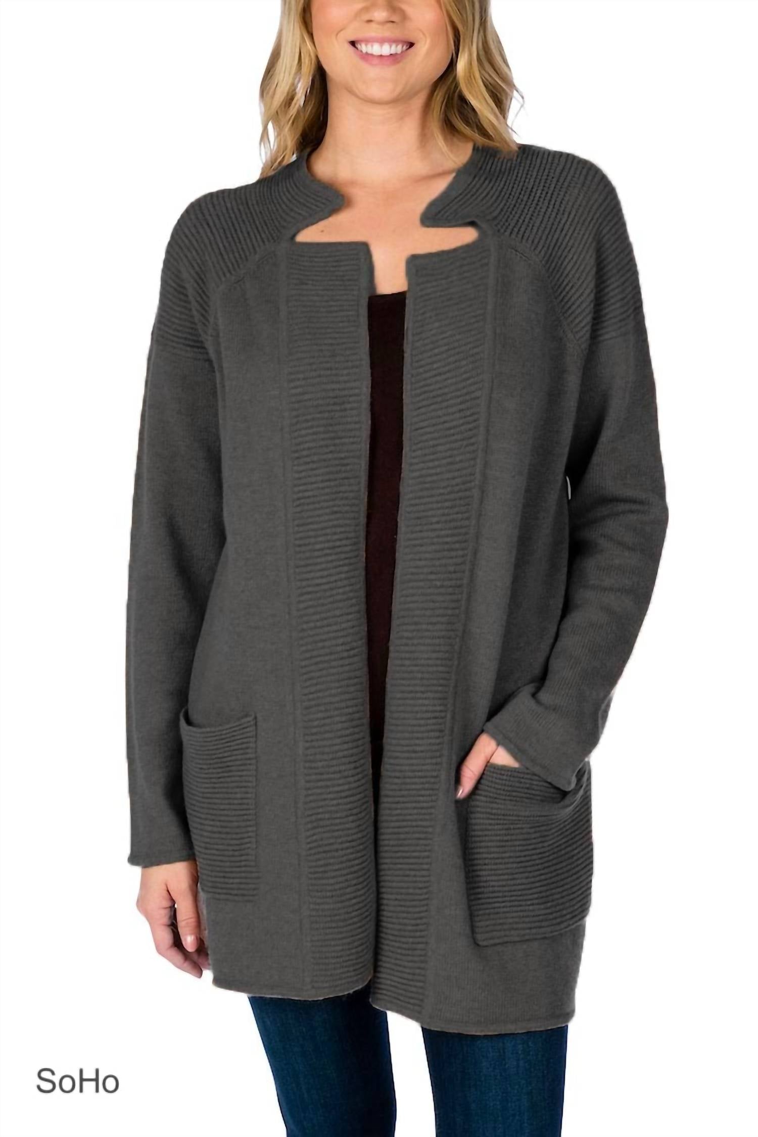 

Кардиган в рубчик в стиле «Осман» в цвете «Soho Grey» Alashan Cashmere