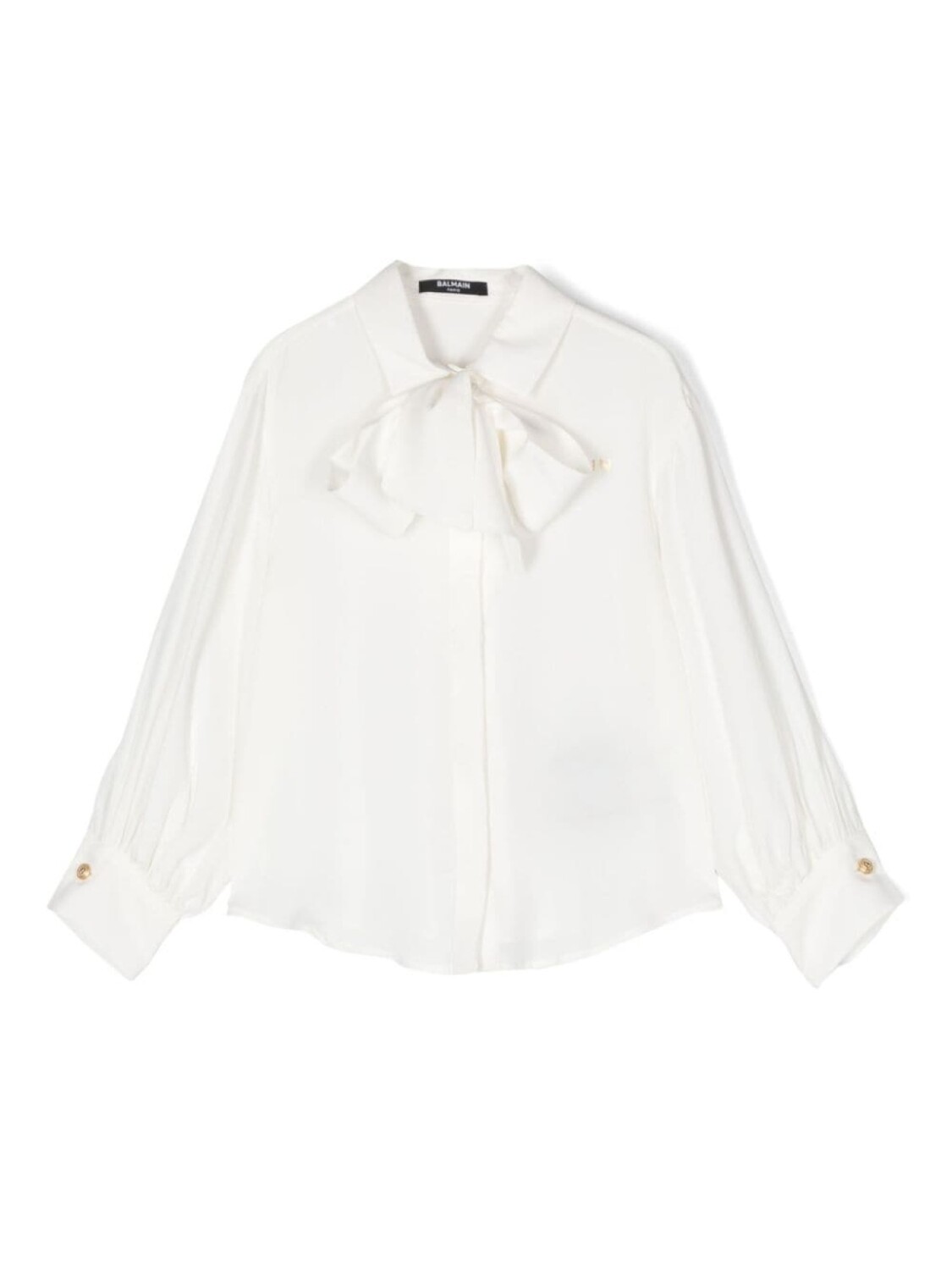

Balmain Kids креповая рубашка с логотипом, белый
