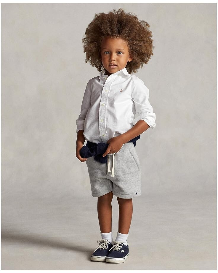 Рубашка Polo Ralph Lauren Kids Cotton Oxford Sport Shirt, белый — фото 3