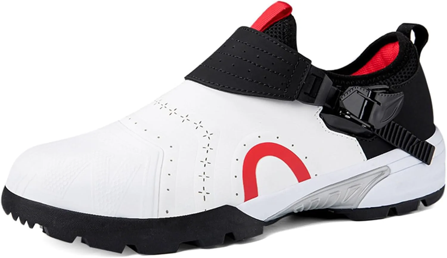 

Водонепроницаемые гольф-туфли DHAEY для мужчин и женщин, легкие кроссовки для гольфа без шипов, женская обувь для гольфа, для прогулок на улице и фитнеса (Цвет: бело-красный, Размер: 5,5 женский / 4 мужской), белый