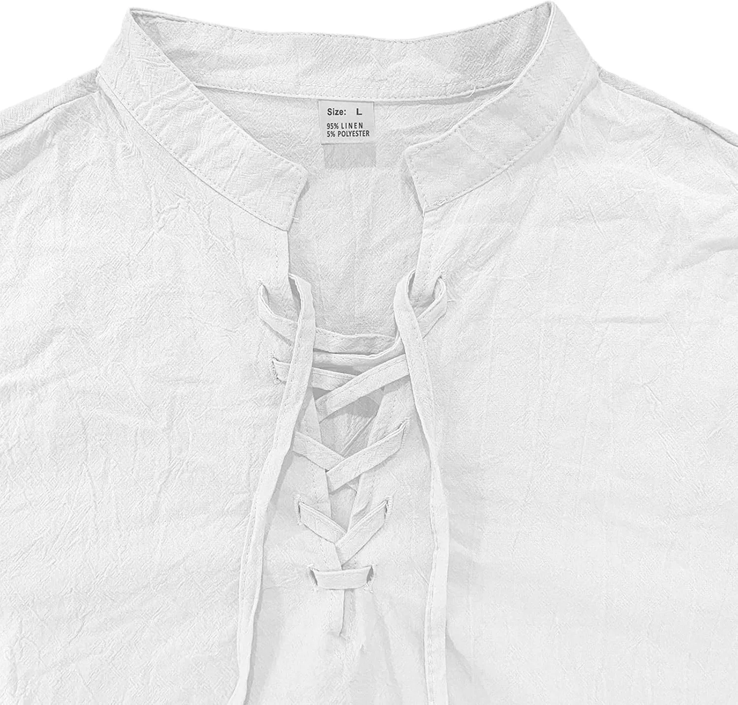 Мужской спортивный костюм из льна, рубашка и брюки, White — фото 3