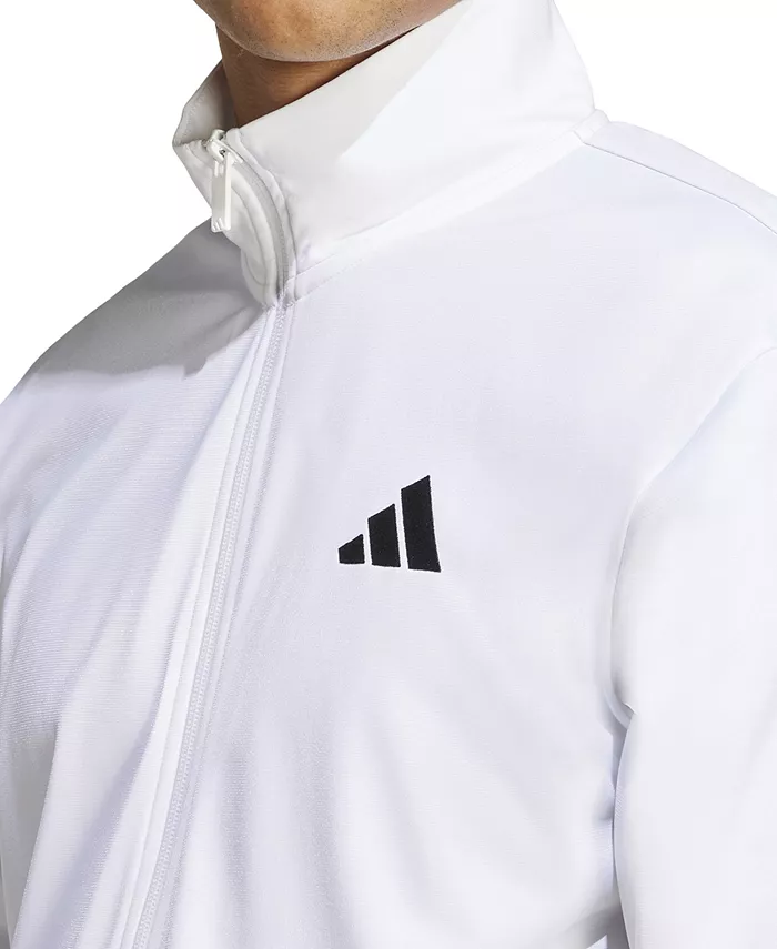 Мужской трикотажный топ с тремя полосками, стандартный размер adidas, белый — фото 2