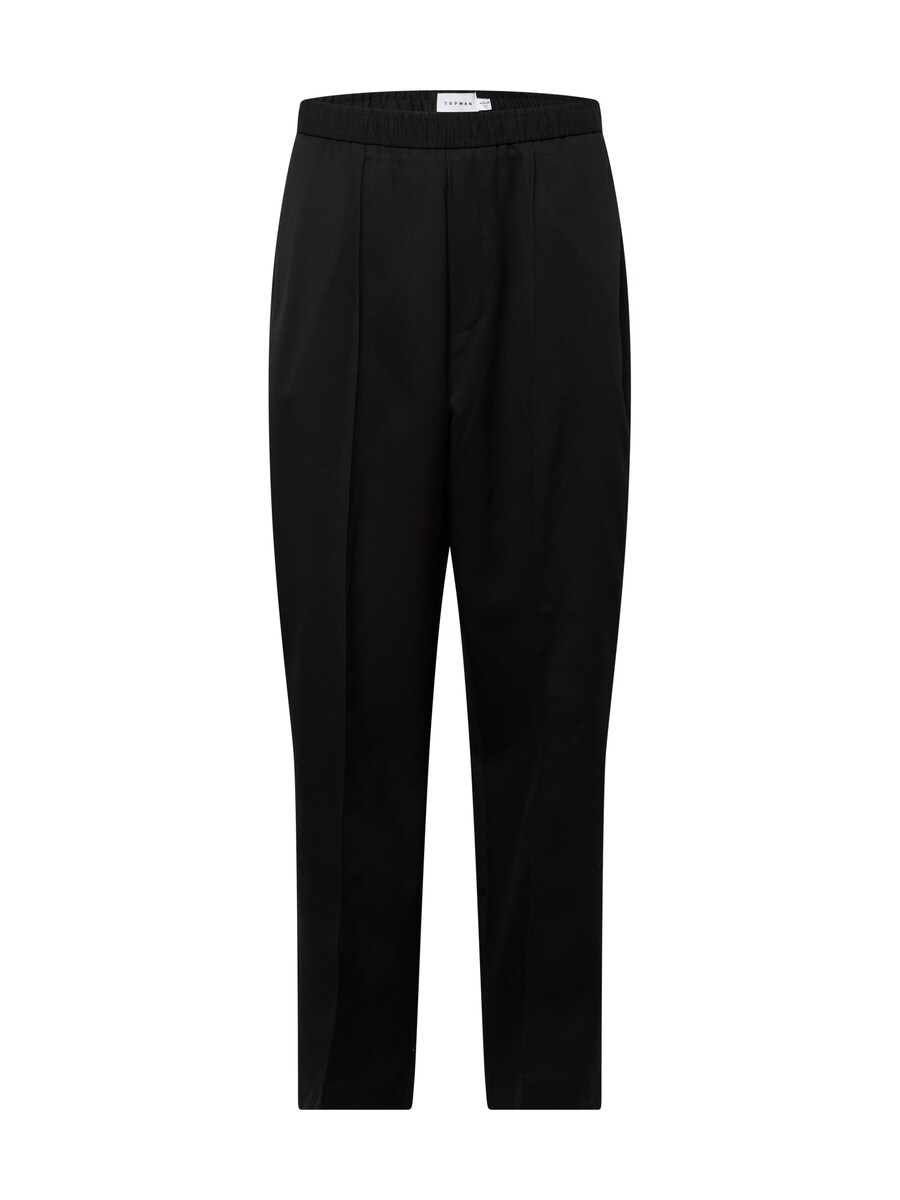 

Широкие брюки со складкой спереди TOPMAN, черный