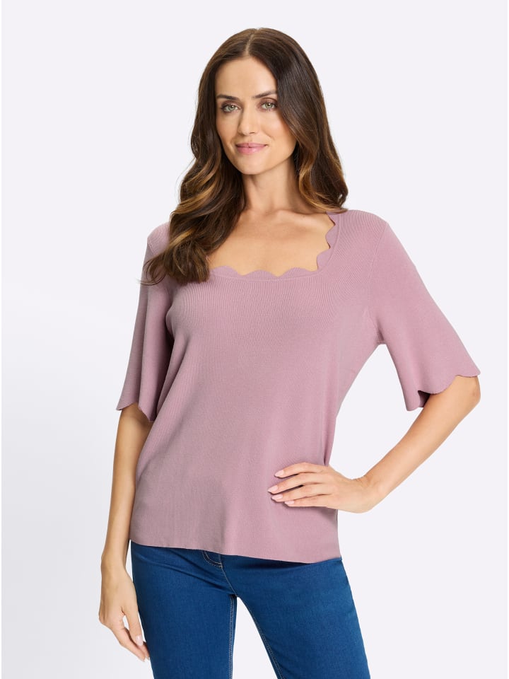 

Тонкий вязаный свитер розового цвета Heine