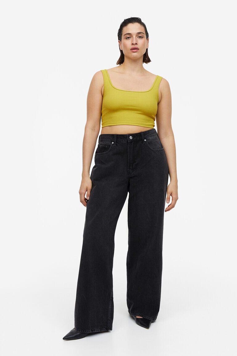 

Укороченный жилет-топ H&M, желтый