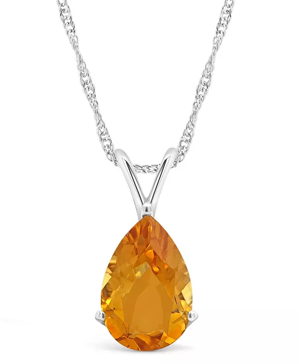 

Ожерелье с подвеской из небесно-голубого топаза (3-3/8 карата) из стерлингового серебра. Также доступно с цитрином и розовым кварцем. Macy'S, citrine