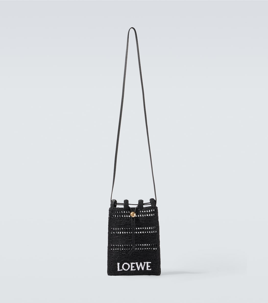 

Сумка-кроссбоди из рафии с логотипом Paula's Ibiza Loewe, черный