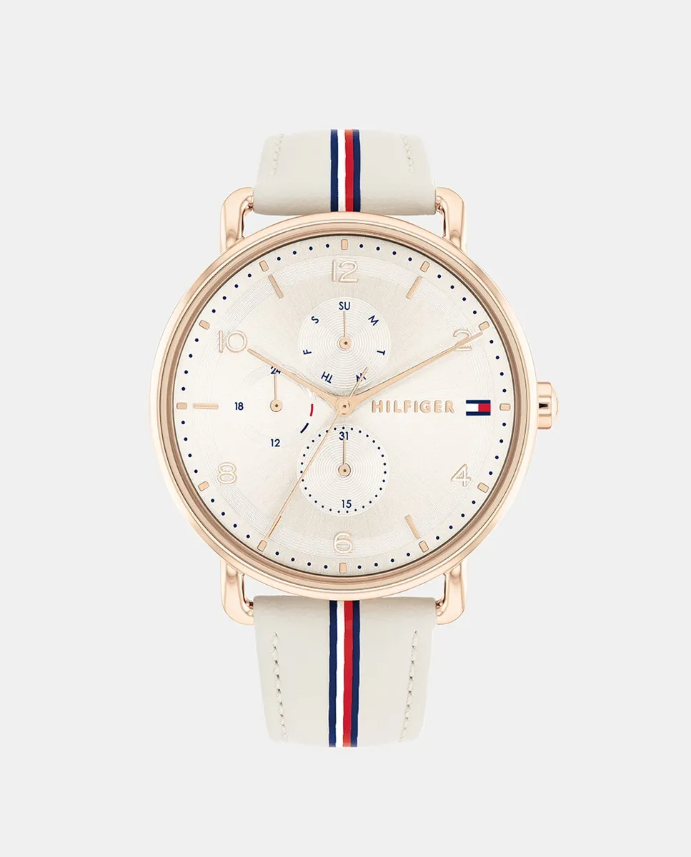 

Многофункциональные женские кожаные часы Lily 1782659 бежевого цвета Tommy Hilfiger, бежевый
