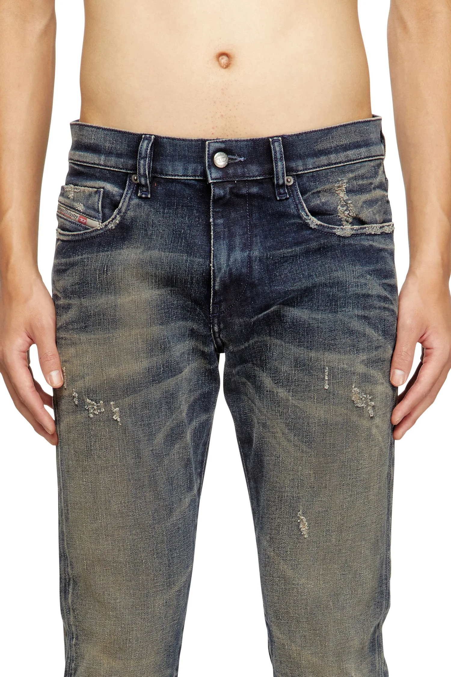 Мужские узкие джинсовые брюки 2019 D-STRUKT L.30 Diesel, Indigo Blue — фото 3