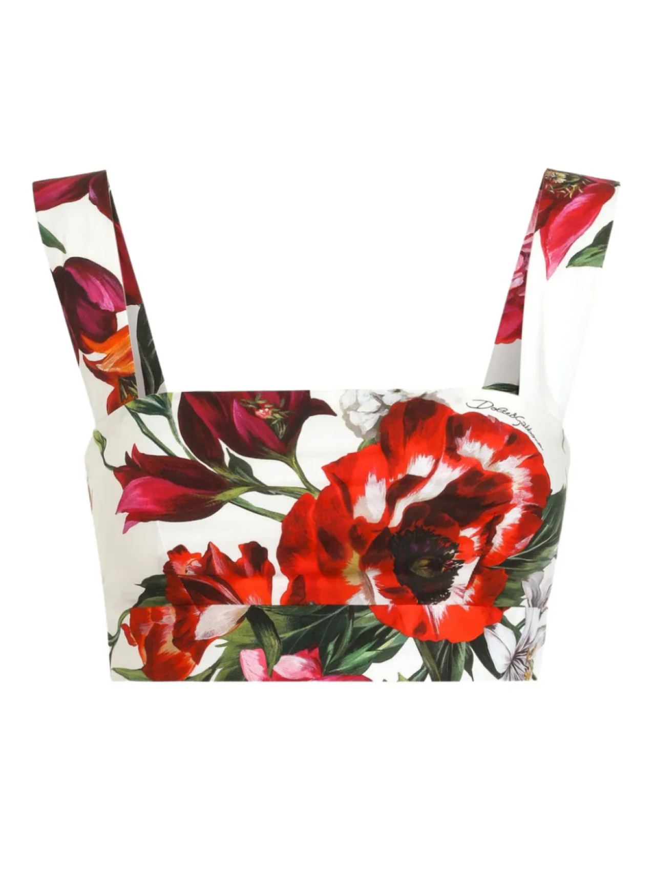 

Dolce & Gabbana топ с цветочным принтом, белый