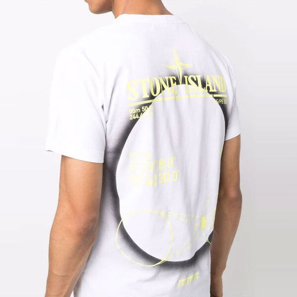Футболка airbrushed cotton t-shirt 'white' Stone Island, белый — фото 2