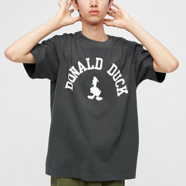 Футболка Disney X Disney Co-brand унисекс темно-серая Uniqlo, темно-серый — фото 3