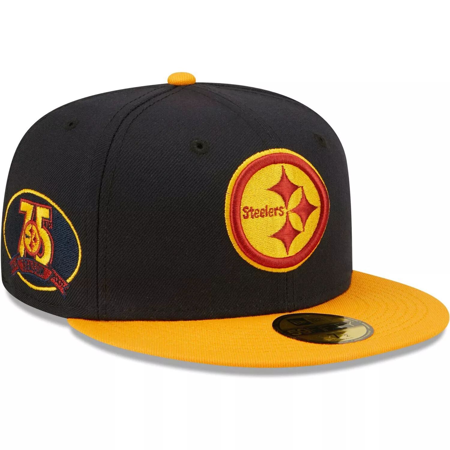 

Мужская приталенная шляпа New Era темно-синего/золотого цвета Pittsburgh Steelers 75th Anniversary 59FIFTY