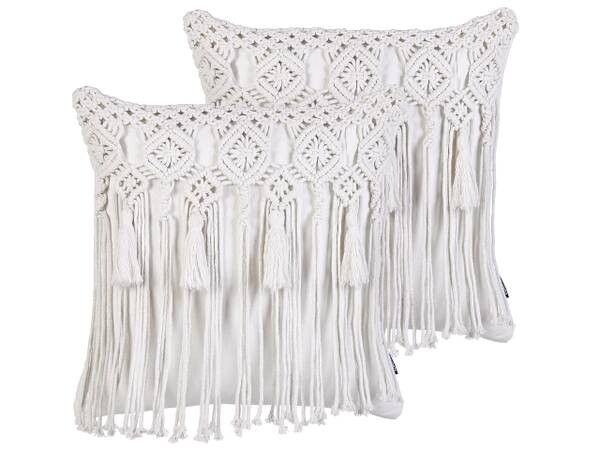 

Подушка Beliani 2 шт BAMIAN, 45x45x45 см цвет cremeweiß/weiß